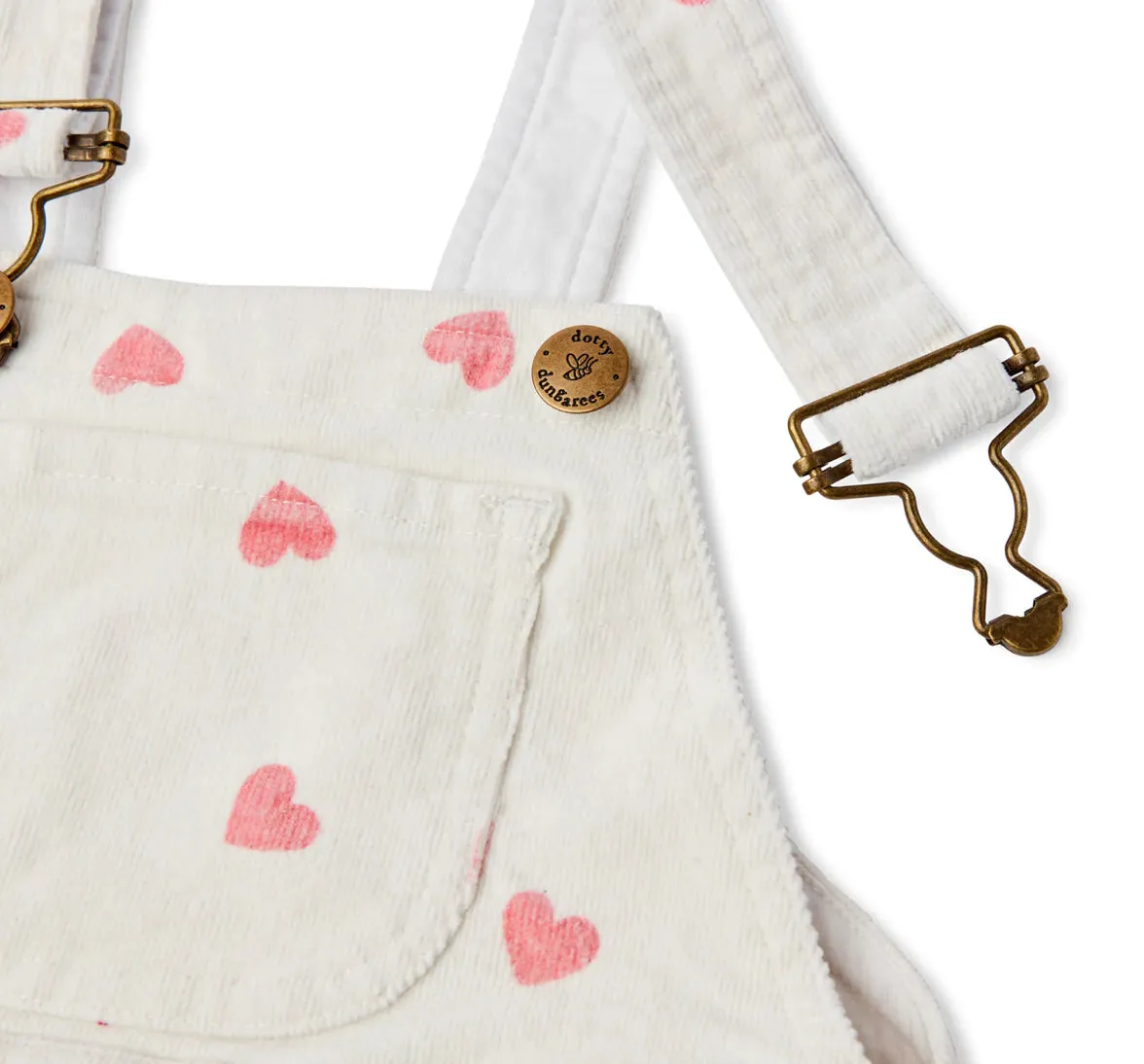 DOTTY DUNGAREES~ Heart Print Cord Dress